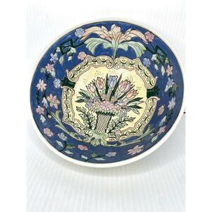 Blue White Chinoiserie Orchid Bowl Yellow Sears Vintage Excellent Condition